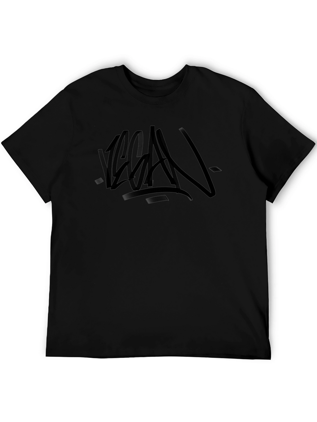 Vegan Graffiti Style Black T-Shirt