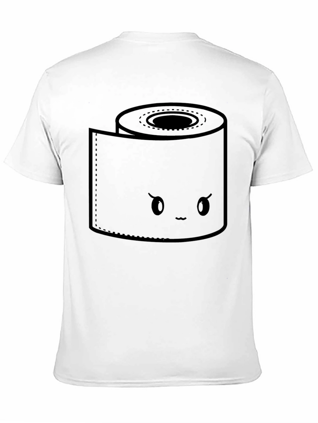 Toilet Paper Kawaii Graphic Black T-Shirt