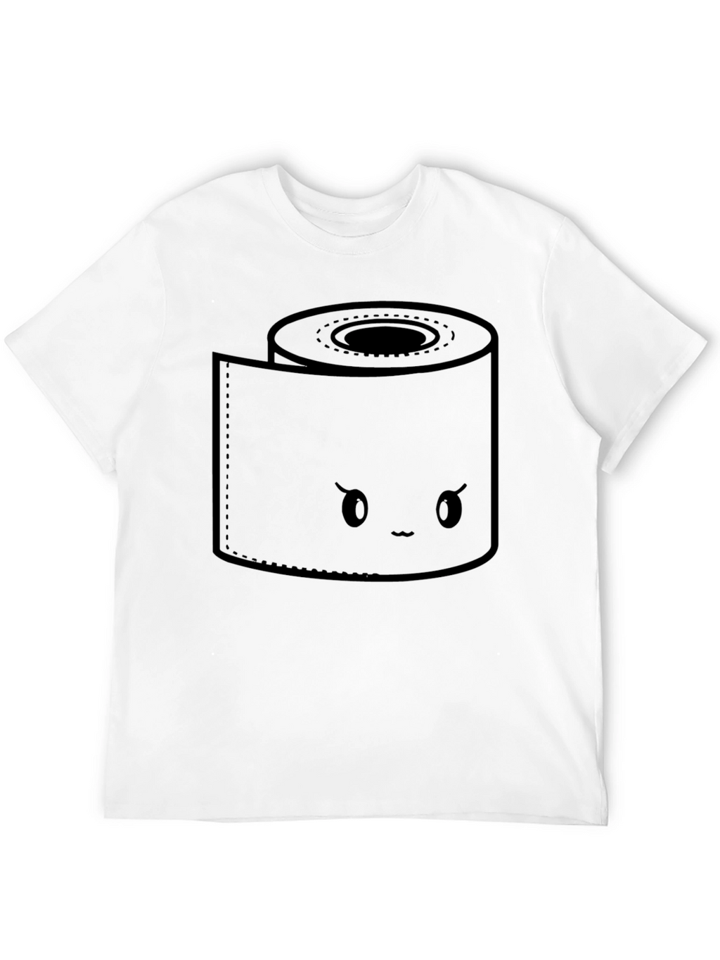 Toilet Paper Kawaii Graphic Black T-Shirt