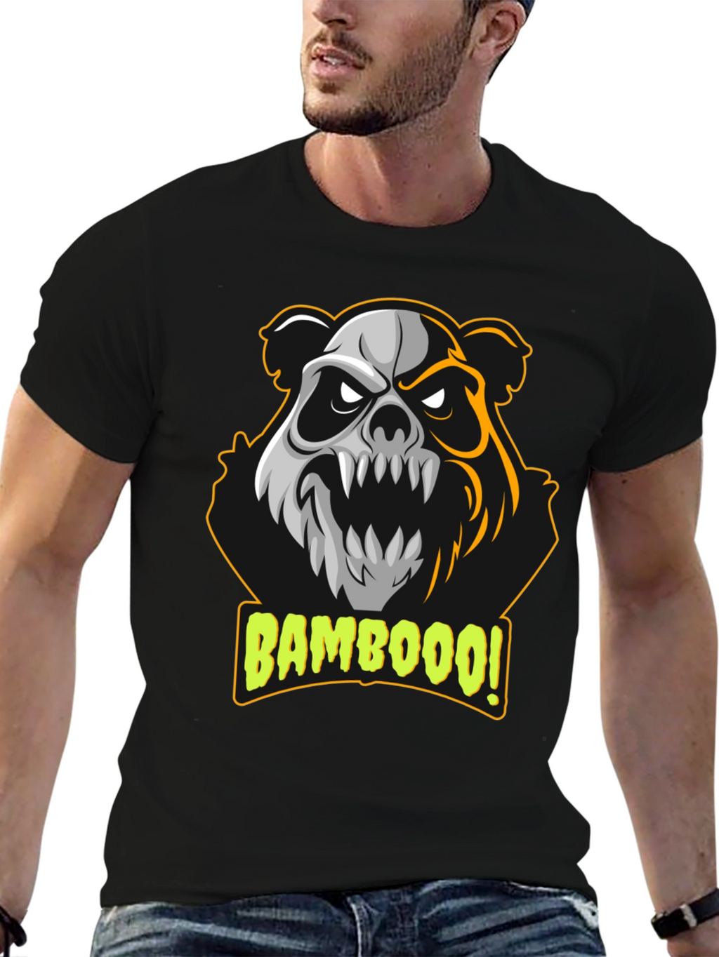 Bamboooo! Panda Graphic T-Shirt - Black