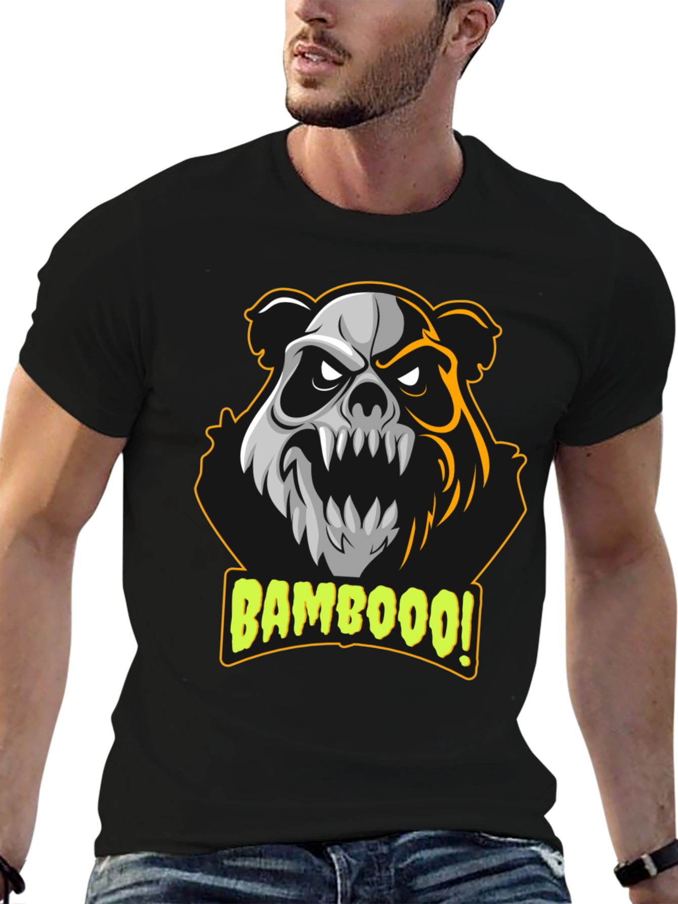 Bamboooo! Panda Graphic T-Shirt - Black