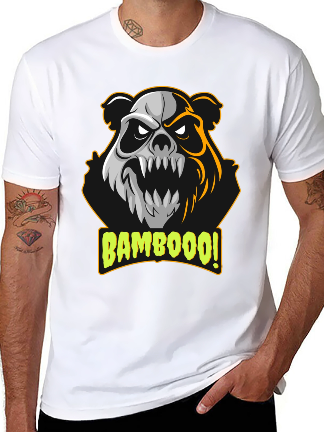Bamboooo! Panda Graphic T-Shirt - Black