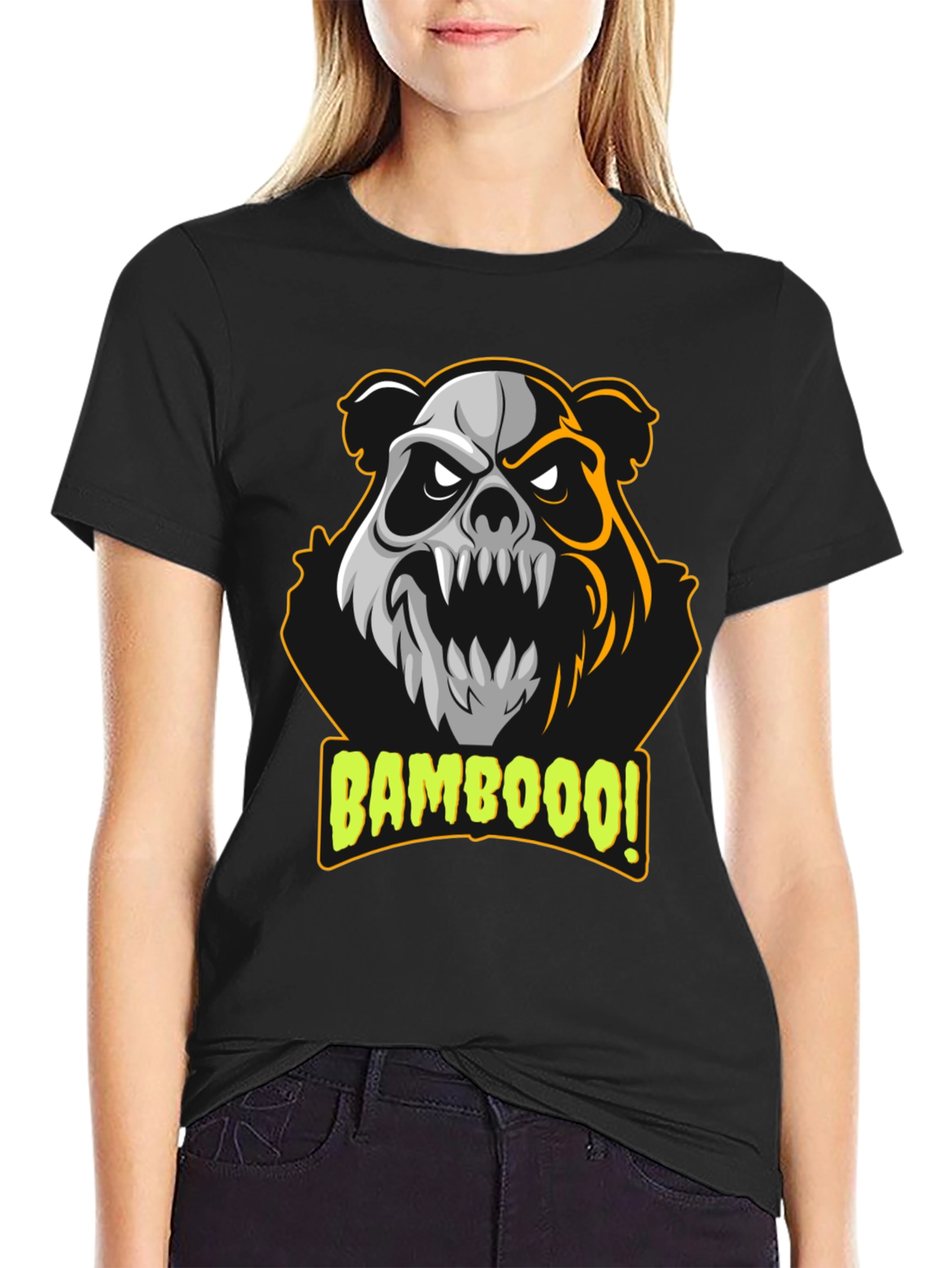 Bamboooo! Panda Graphic T-Shirt - Black