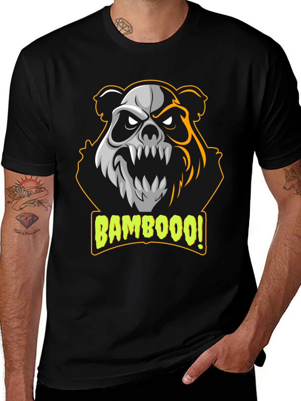 Bamboooo! Panda Graphic T-Shirt - Black