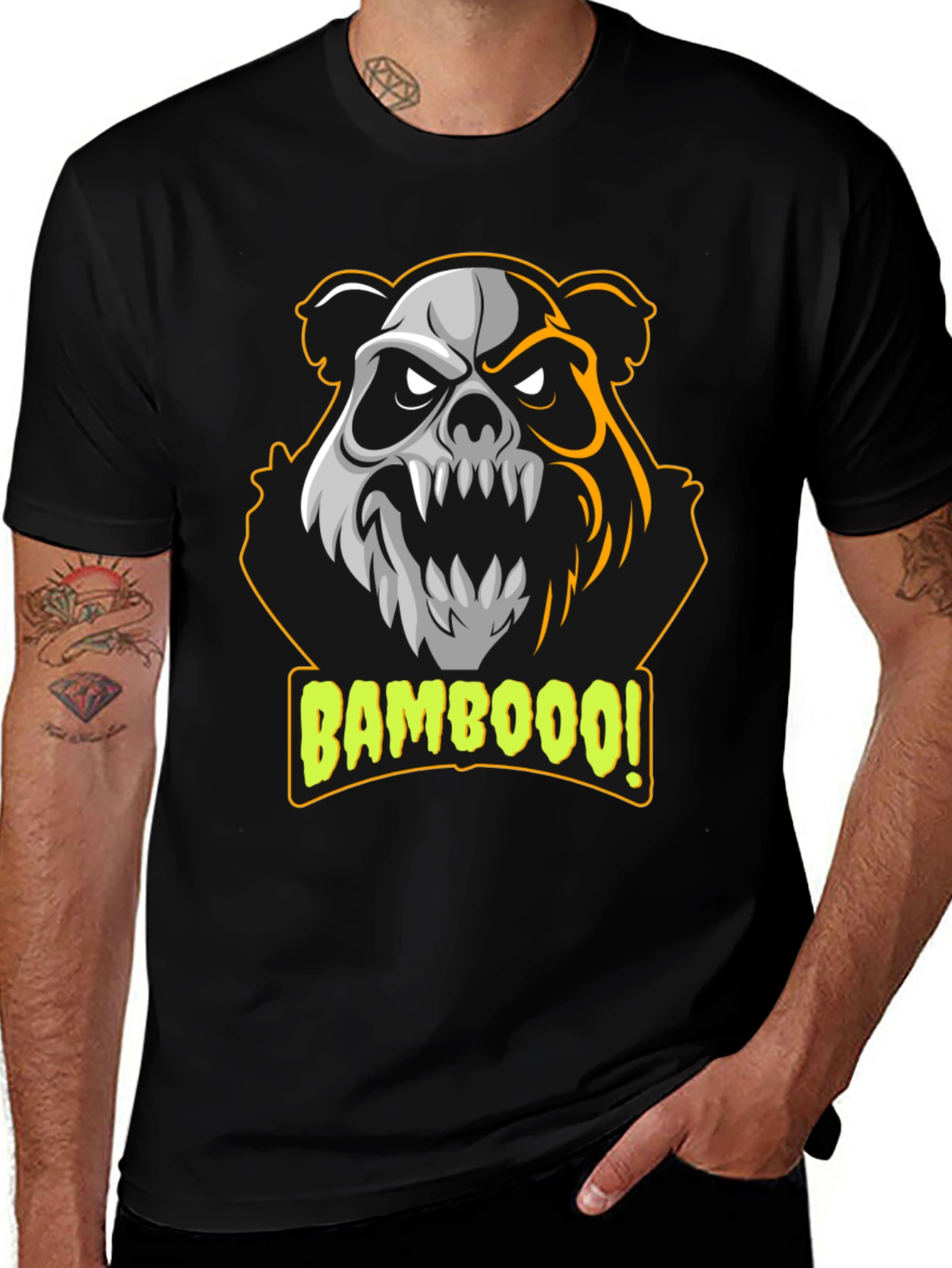 Bamboooo! Panda Graphic T-Shirt - Black