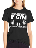 Funny Gym T-Shirt: Does the Gym Think of Me?