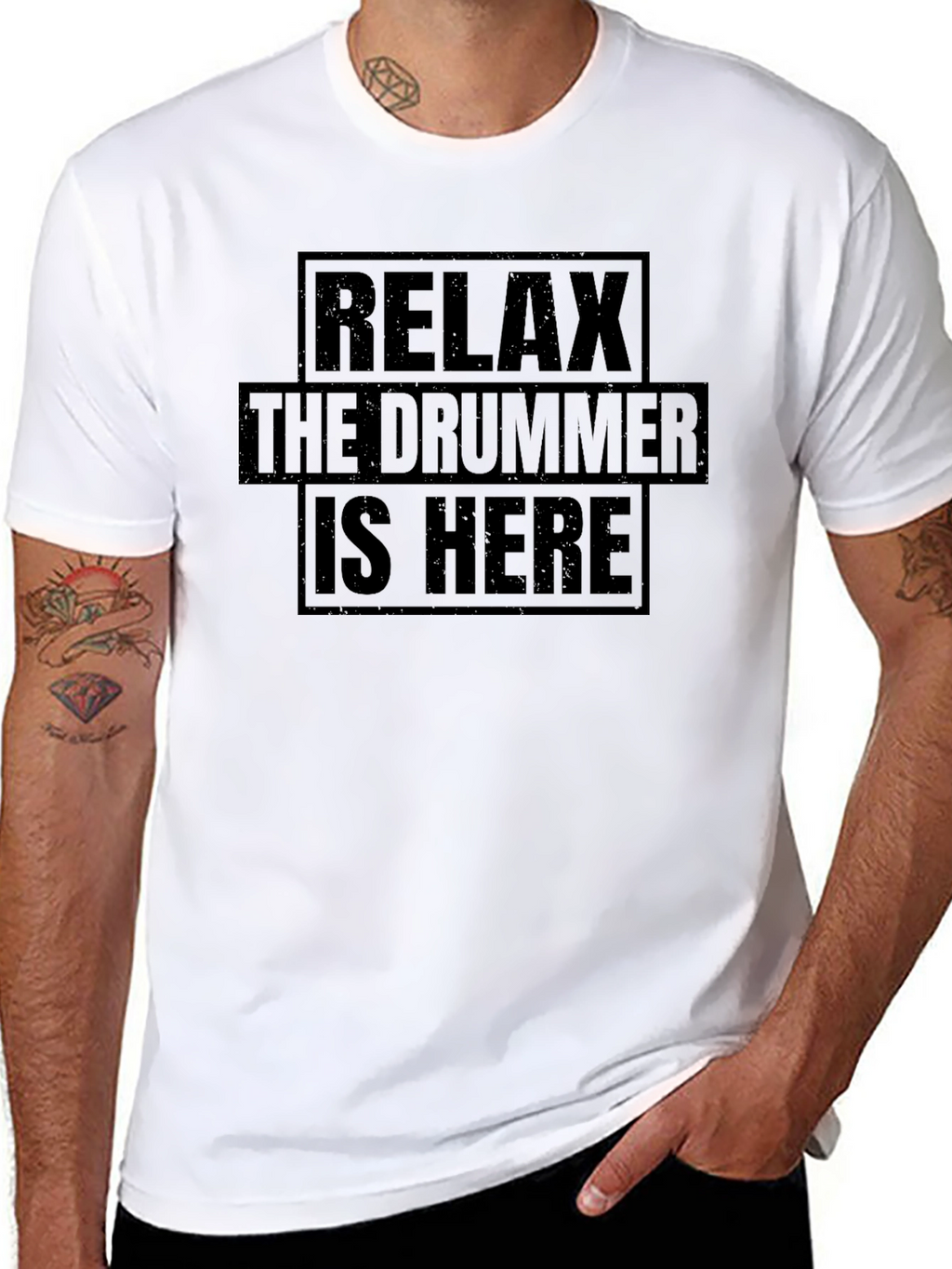 Relax The Drummer Is Here - Novelty T-Shirt