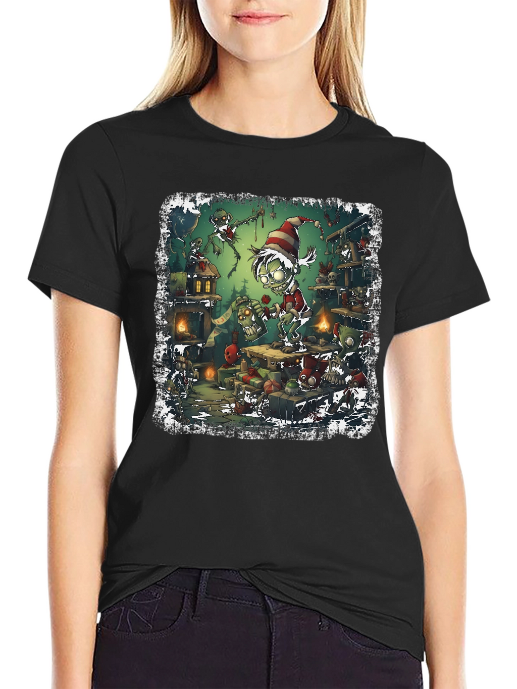 Zombie Elf Christmas T-Shirt