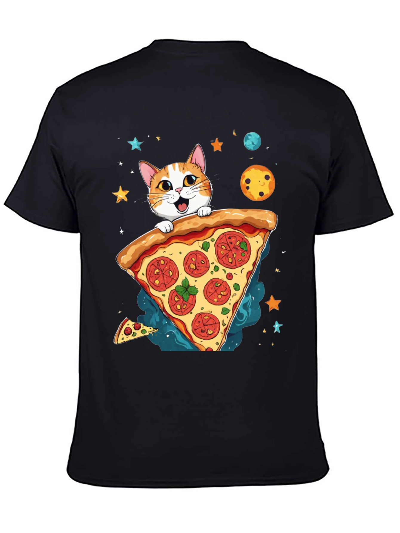Cat Pizza Space T-Shirt