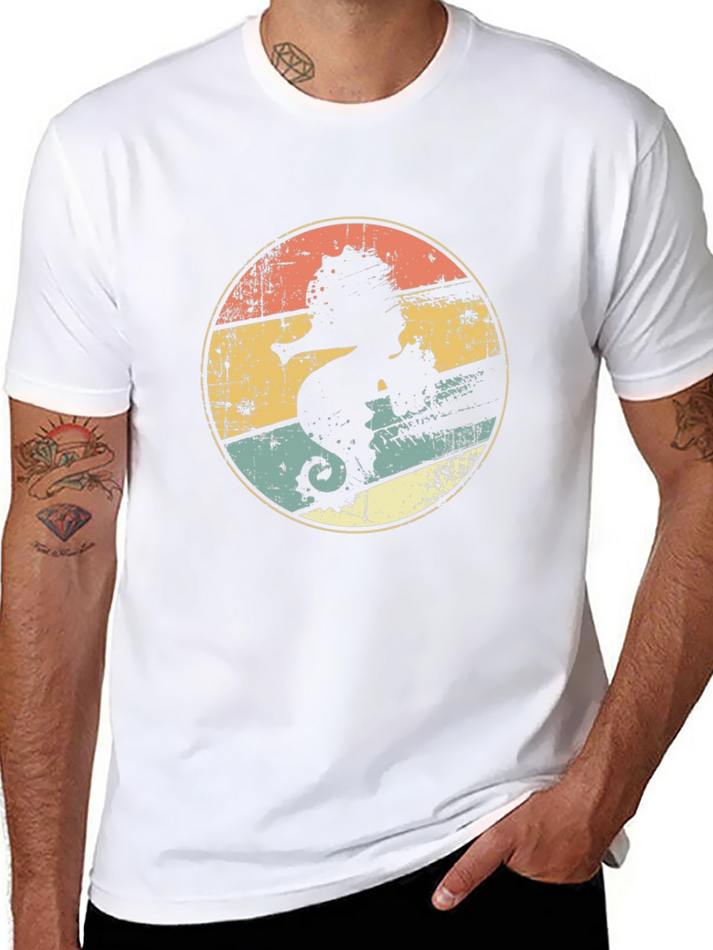 Retro Seahorse Graphic T-Shirt