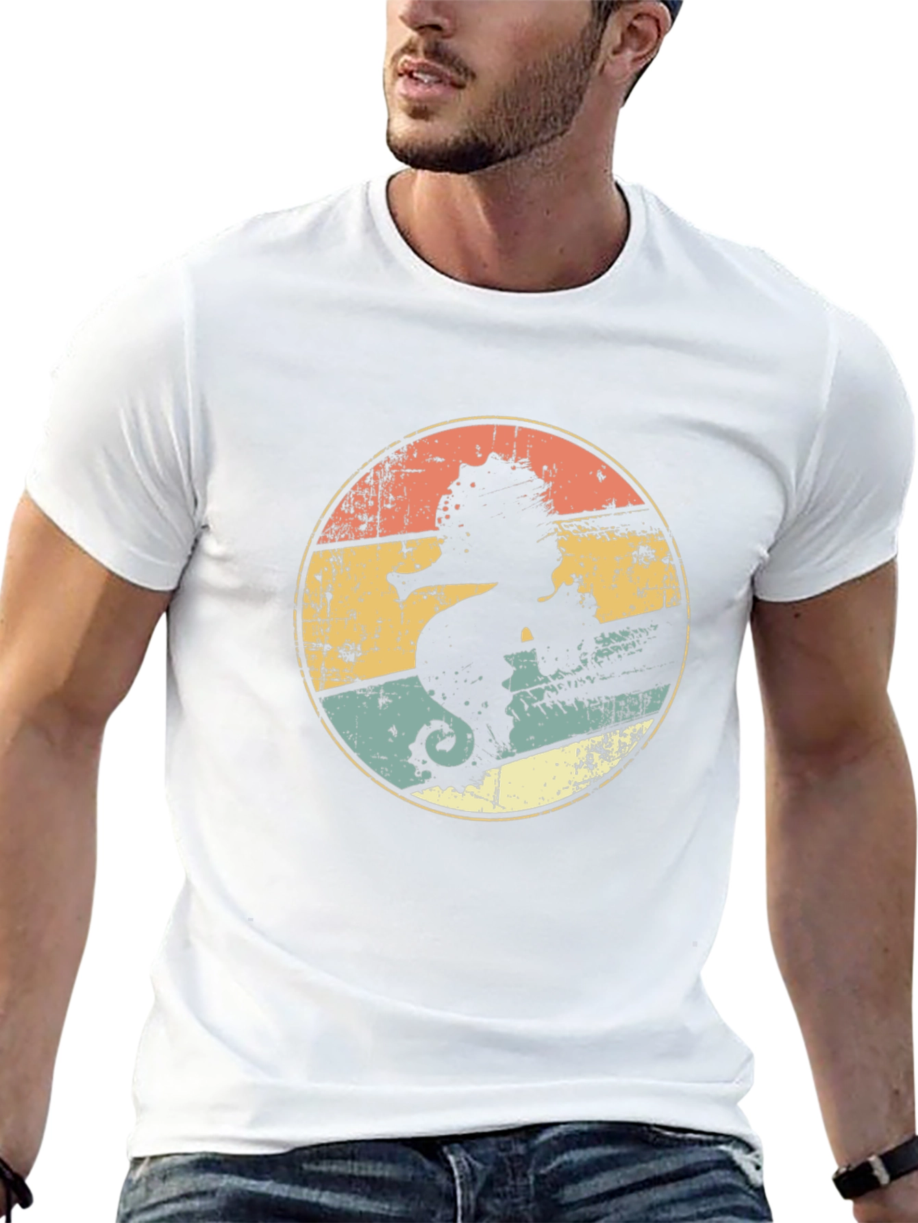 Retro Seahorse Graphic T-Shirt