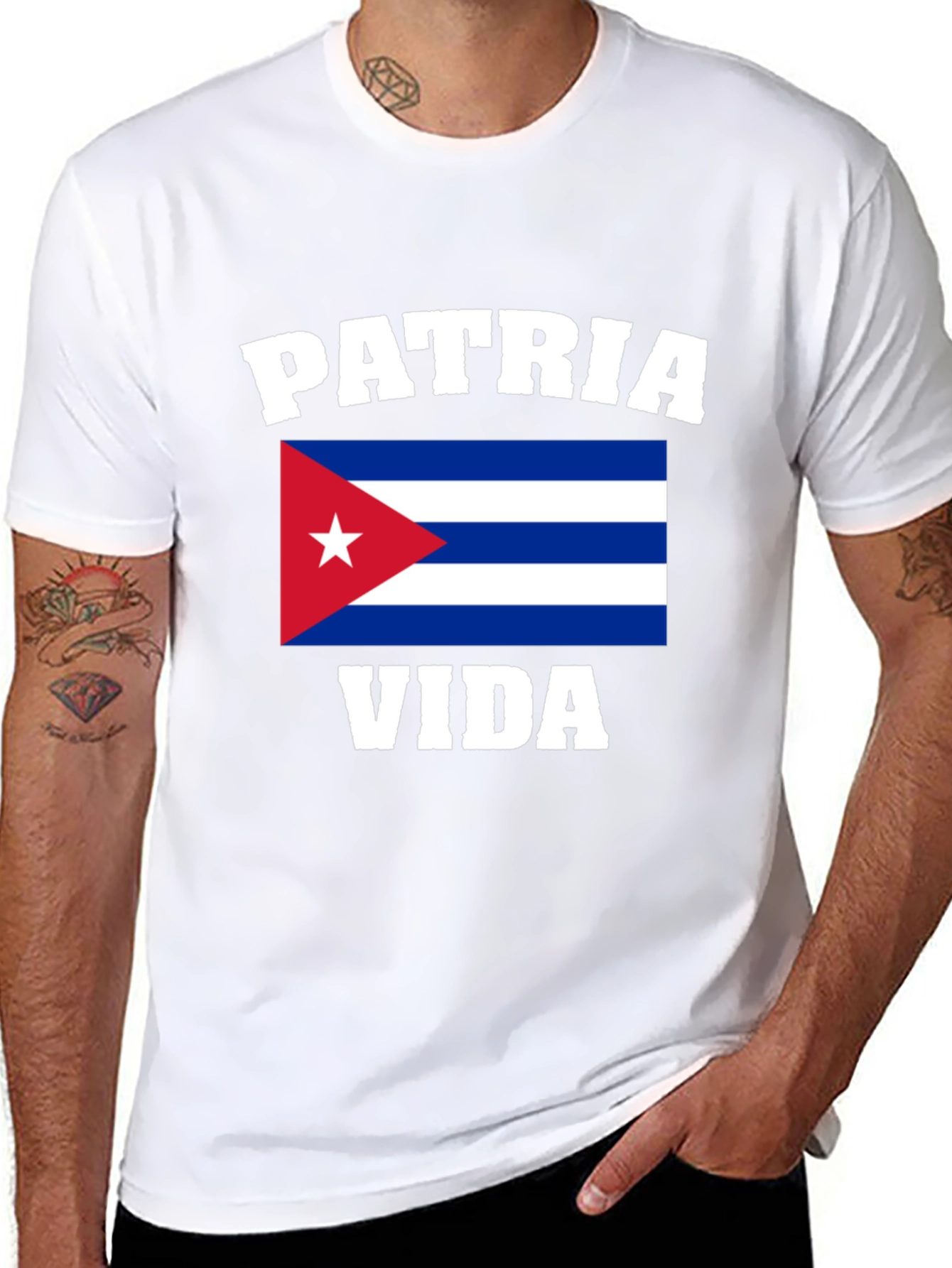 Patria y Vida Cuba Flag Graphic T-Shirt