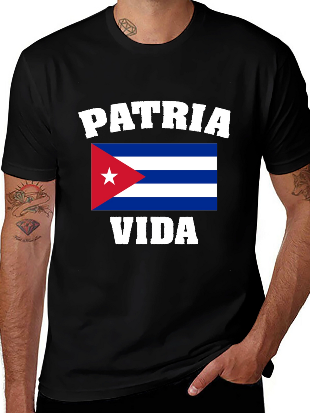 Patria y Vida Cuba Flag Graphic T-Shirt