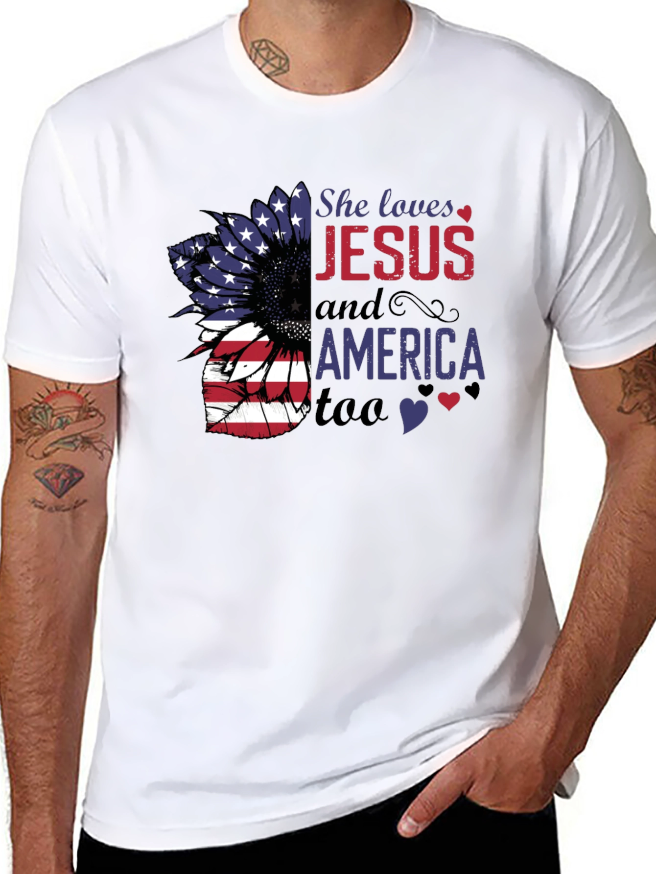 She Loves Jesus and America Too T-Shirt
