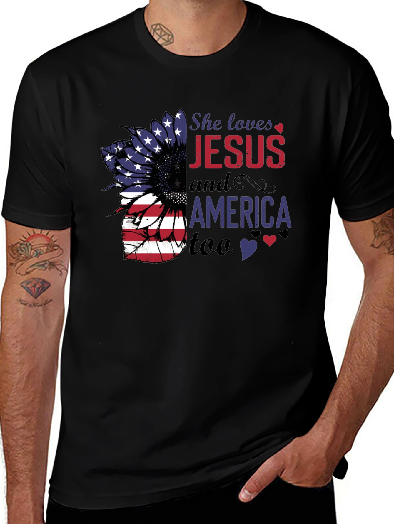She Loves Jesus and America Too T-Shirt