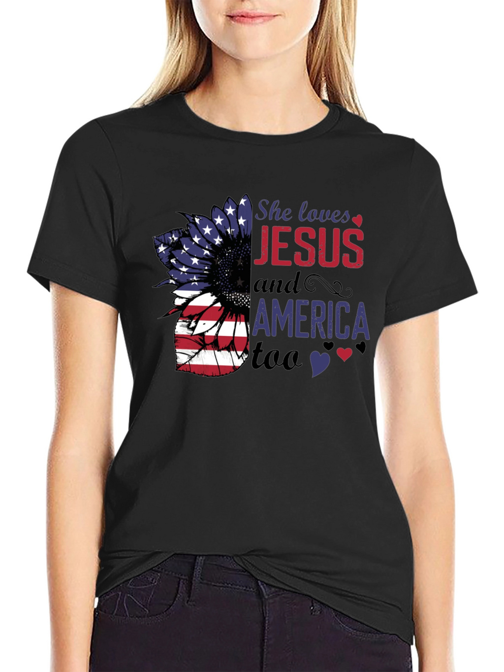She Loves Jesus and America Too T-Shirt