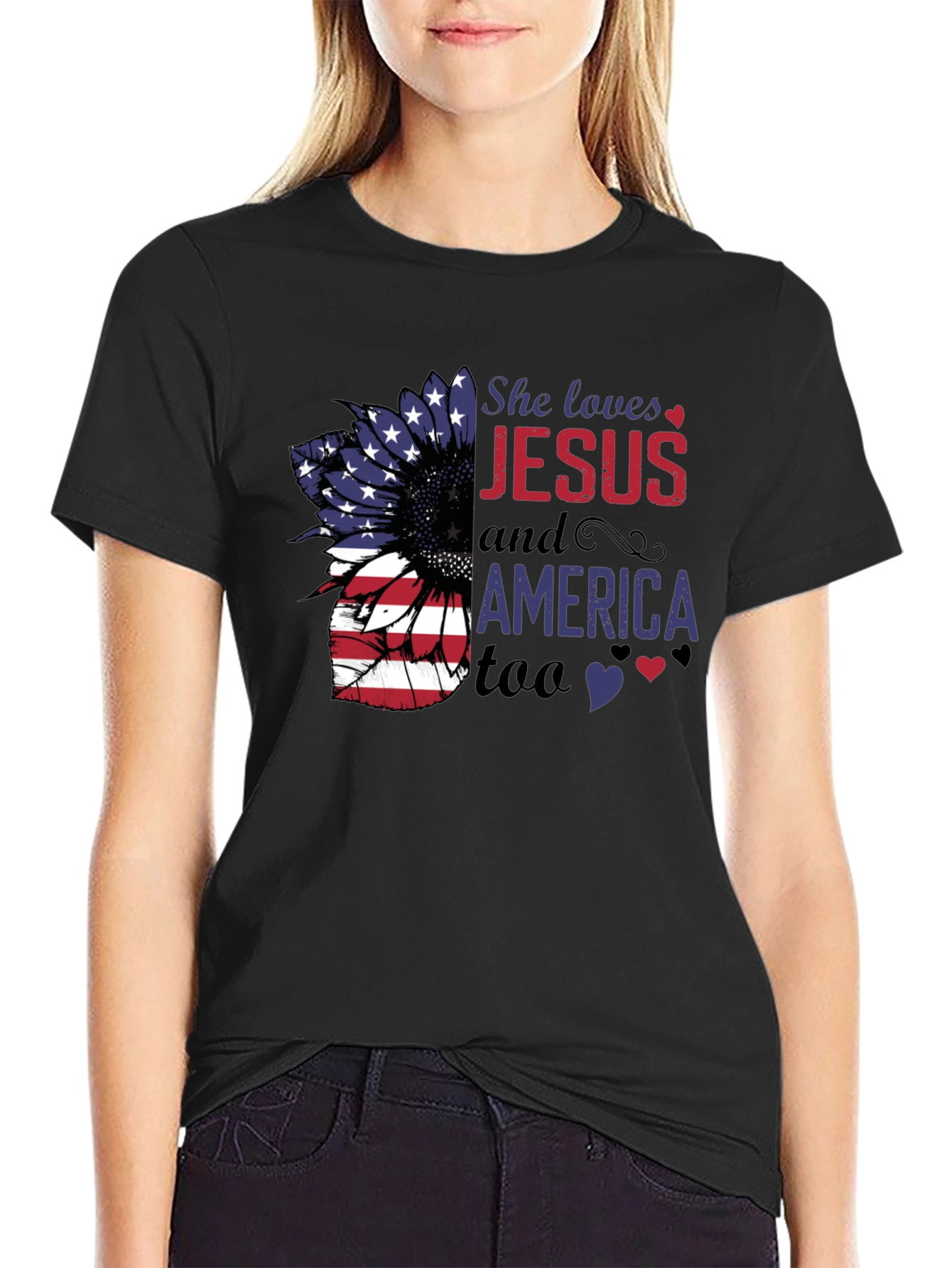 She Loves Jesus and America Too T-Shirt