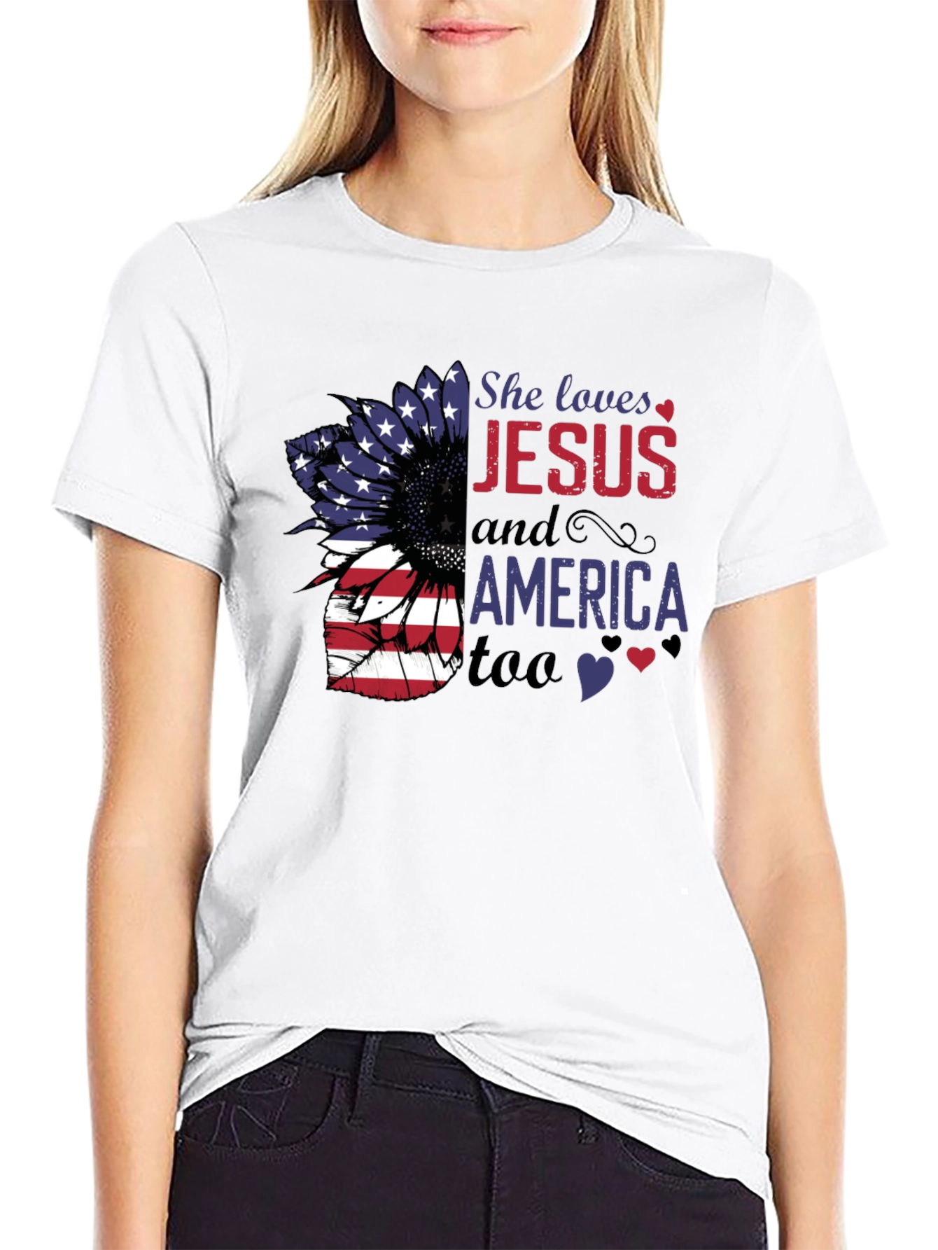 She Loves Jesus and America Too T-Shirt