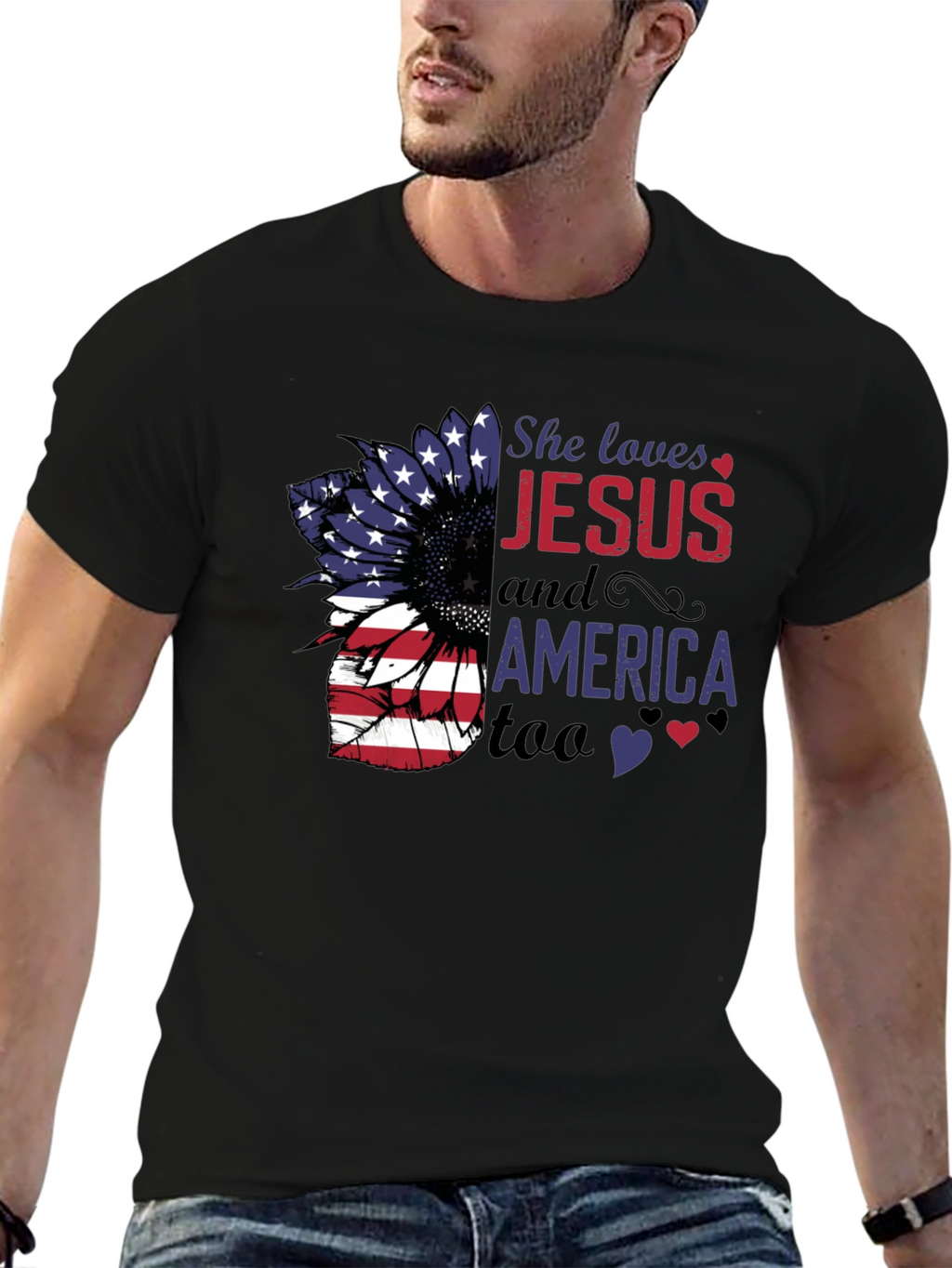She Loves Jesus and America Too T-Shirt