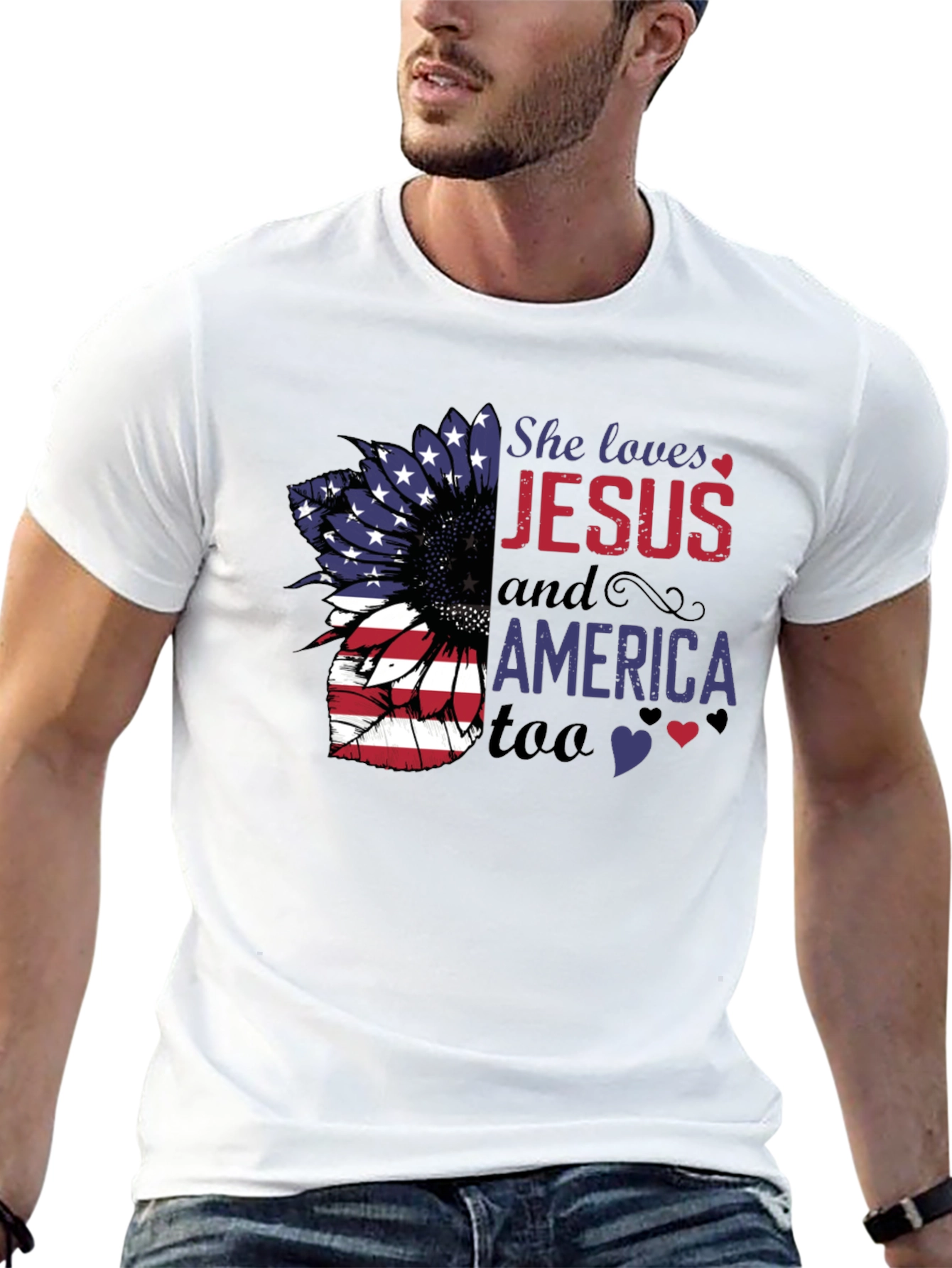 She Loves Jesus and America Too T-Shirt