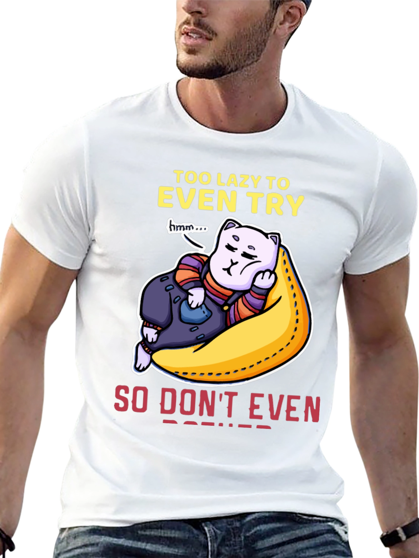 Lazy Cat Graphic T-Shirt - Mens