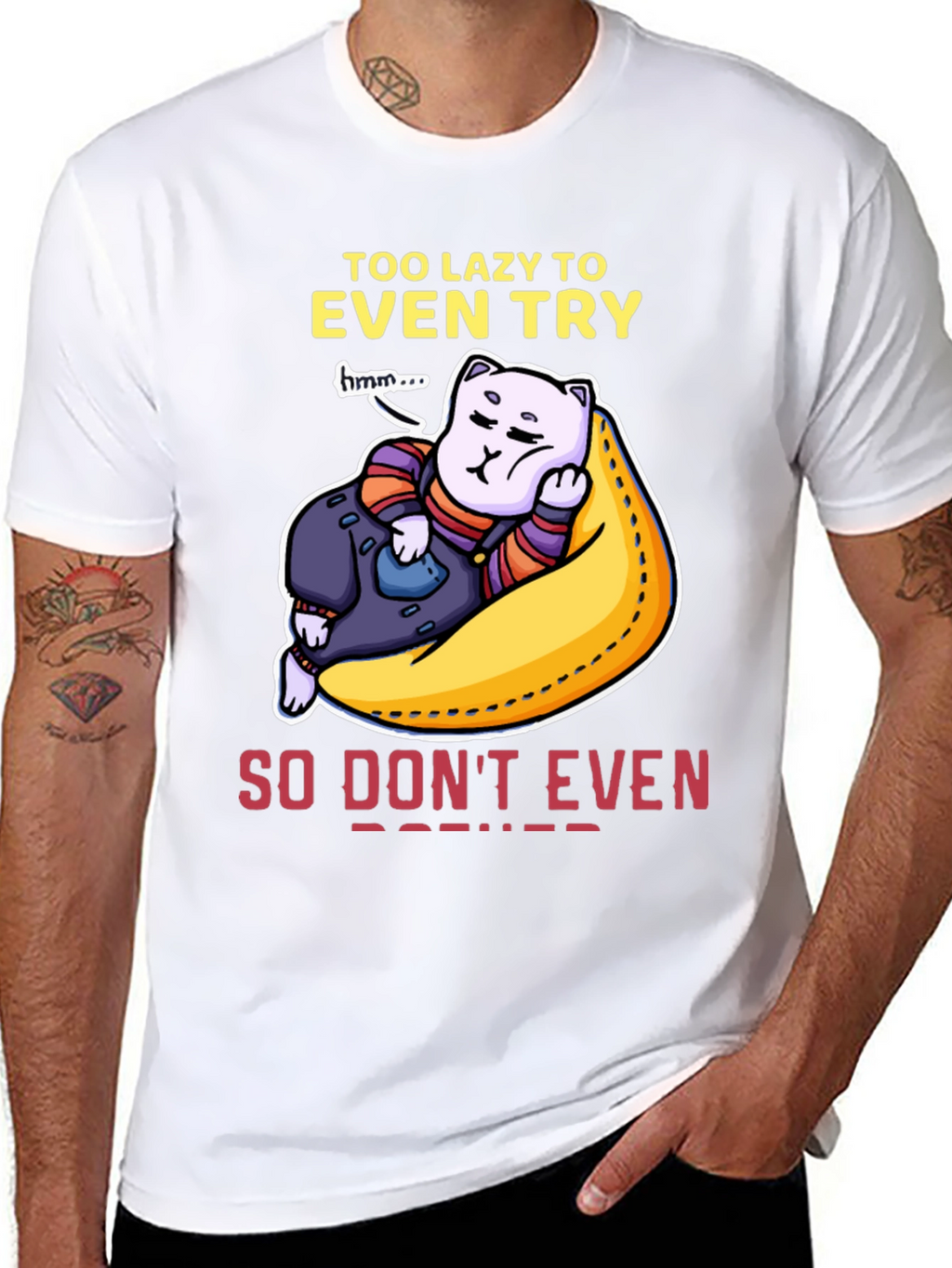 Lazy Cat Graphic T-Shirt - Mens