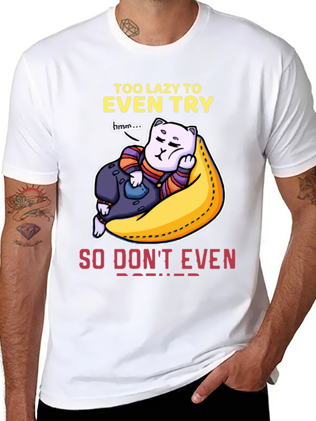 Lazy Cat Graphic T-Shirt - Mens