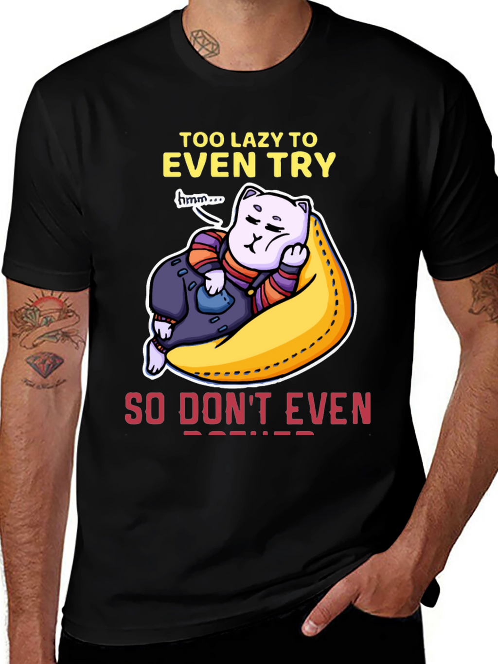 Lazy Cat Graphic T-Shirt - Mens