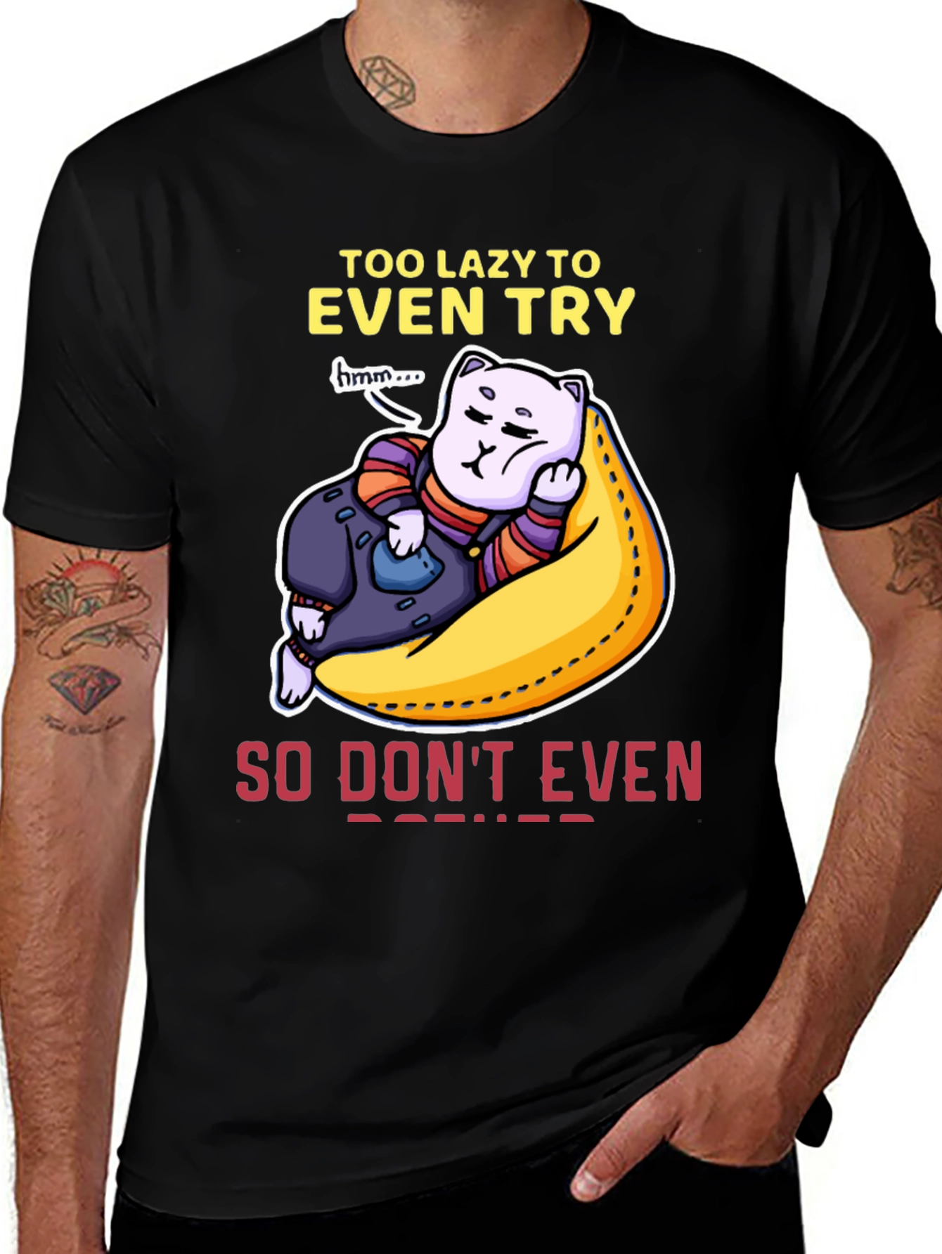Lazy Cat Graphic T-Shirt - Mens