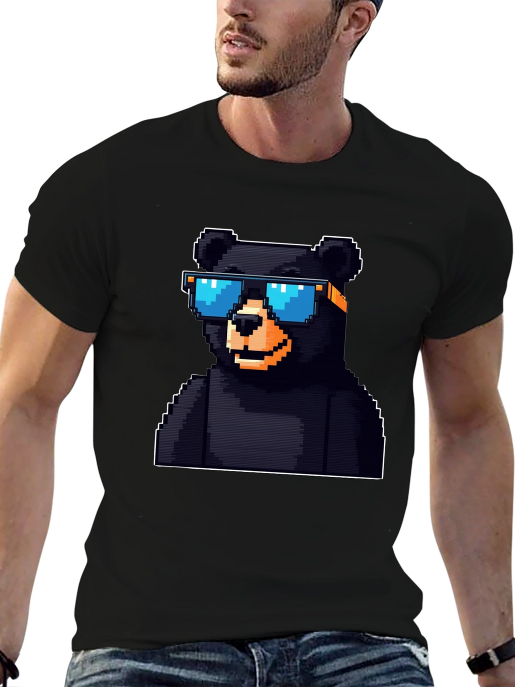 Pixel Bear T-Shirt - Black