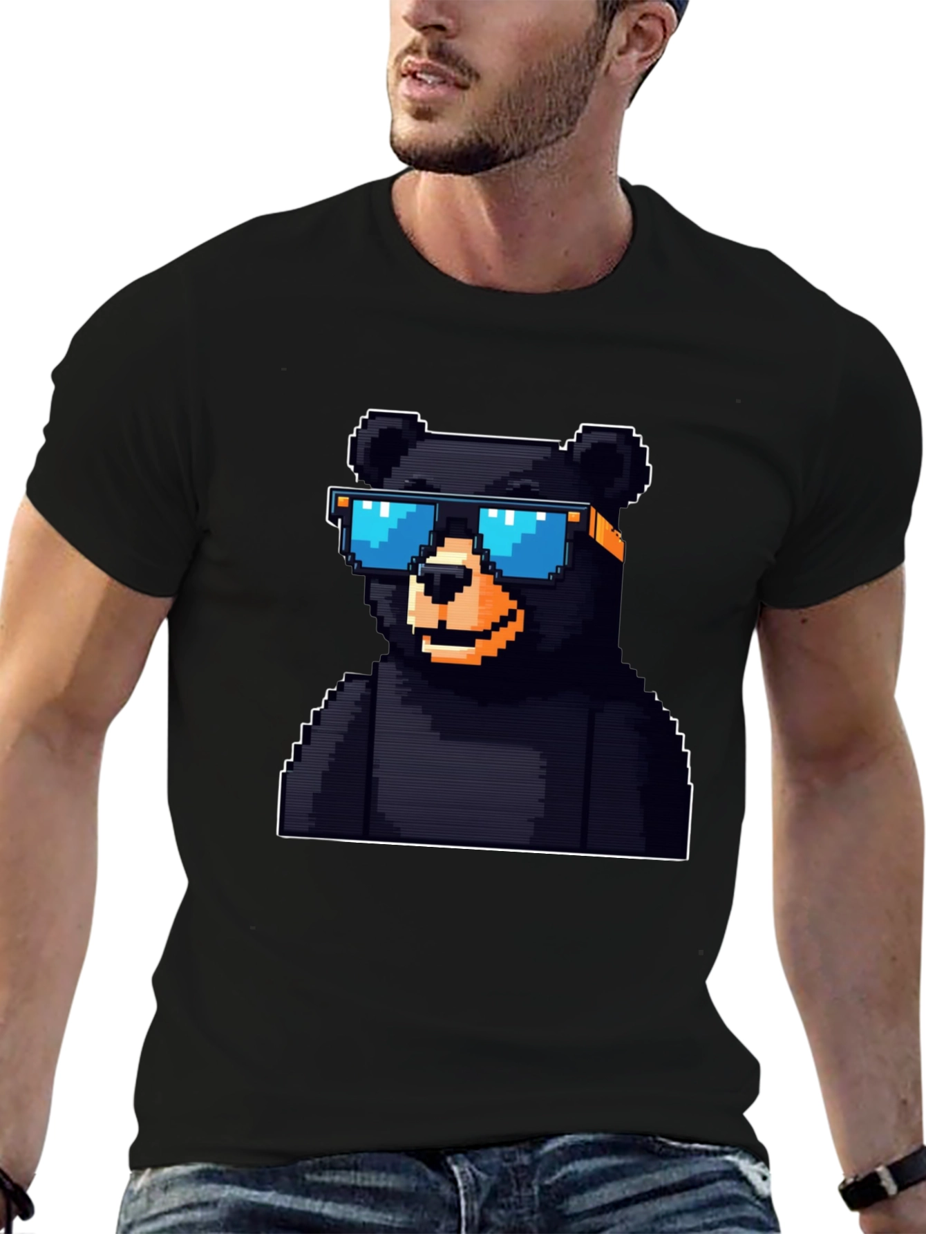 Pixel Bear T-Shirt - Black
