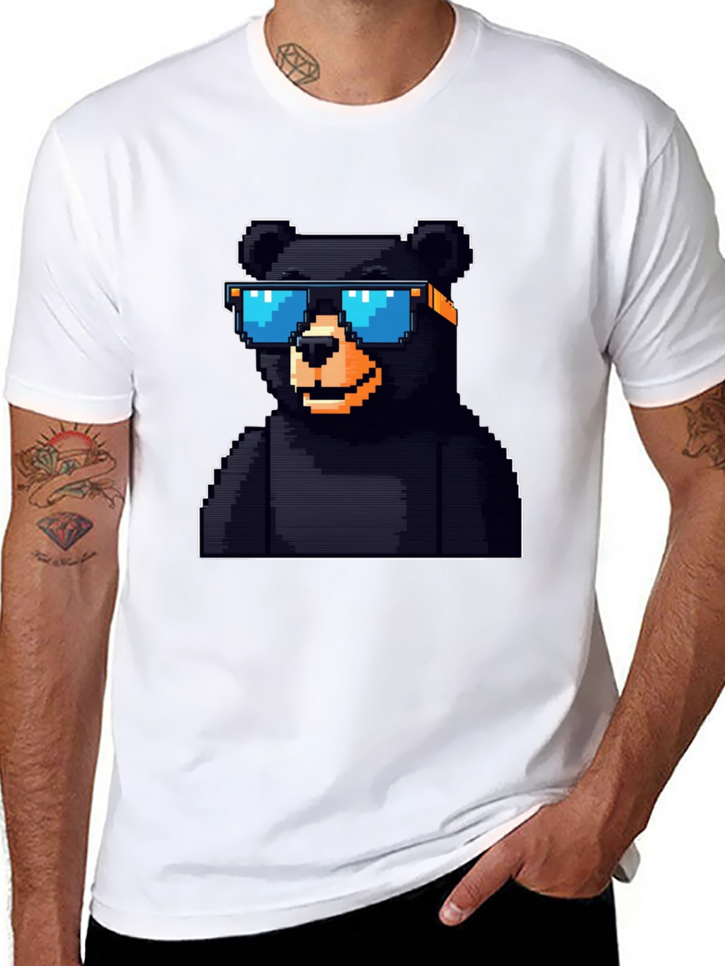 Pixel Bear T-Shirt - Black