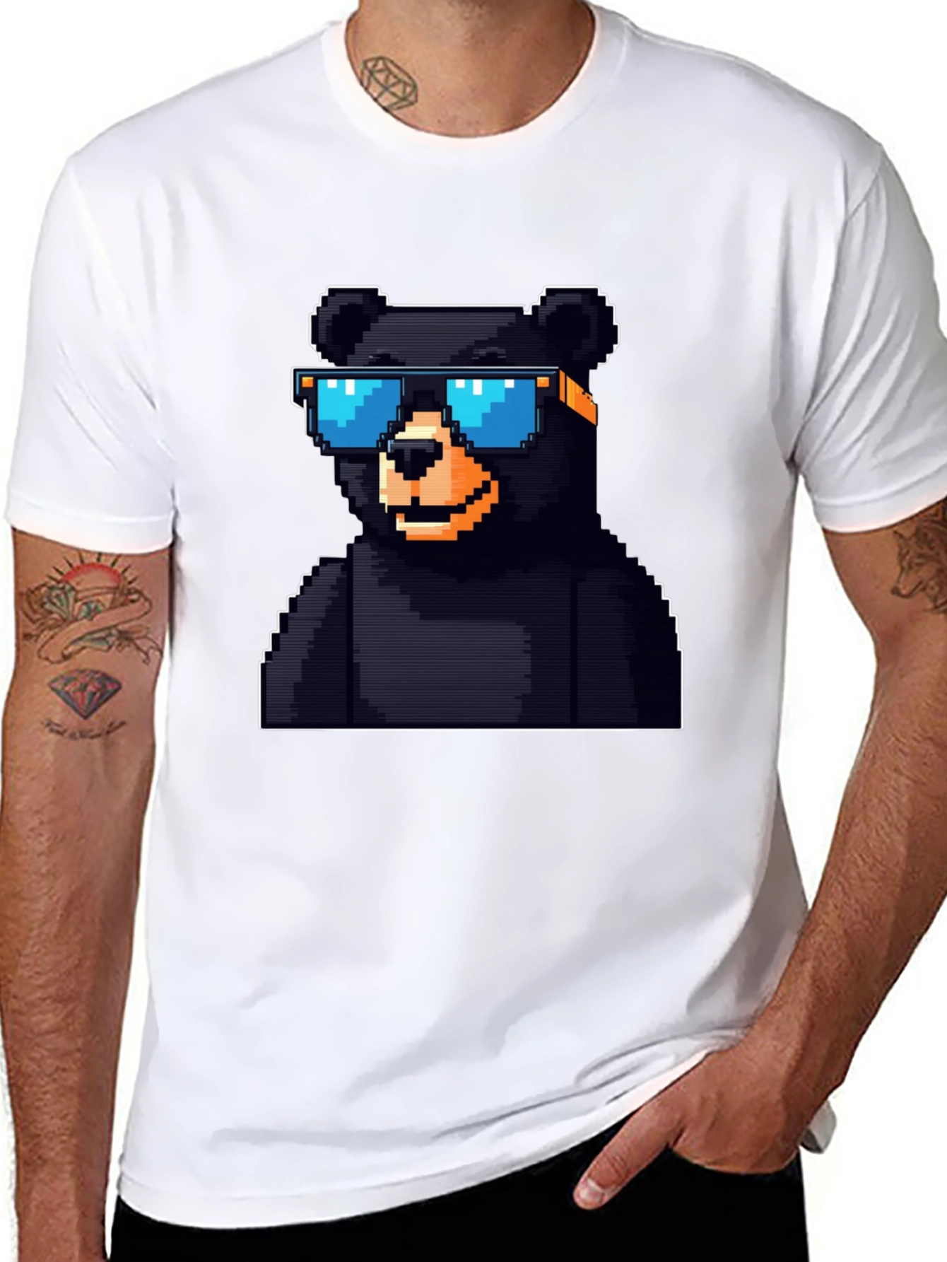 Pixel Bear T-Shirt - Black