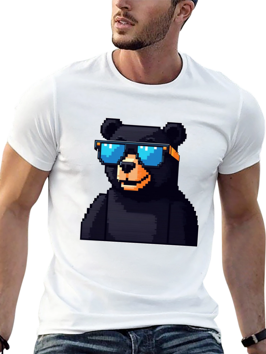 Pixel Bear T-Shirt - Black