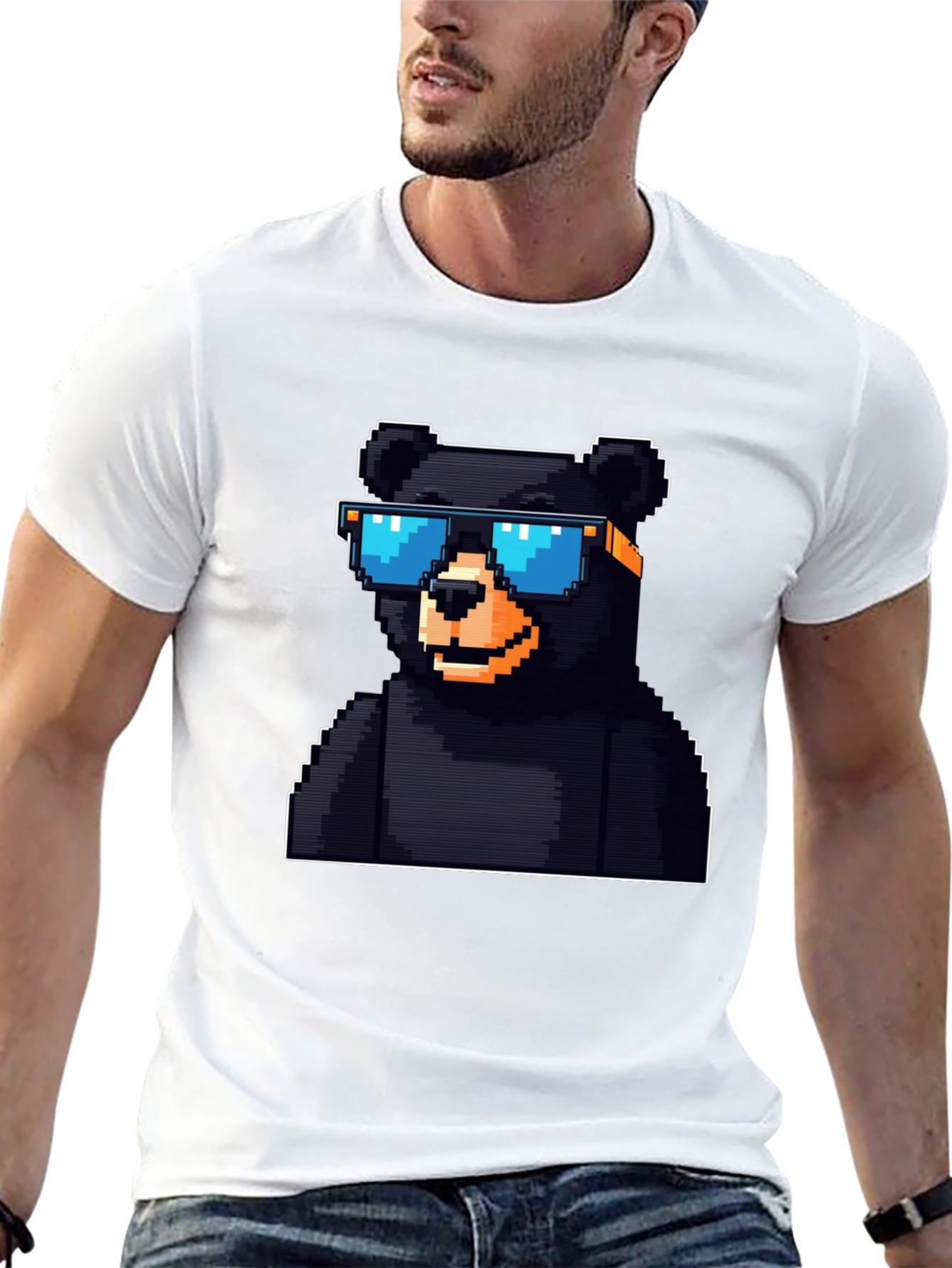 Pixel Bear T-Shirt - Black
