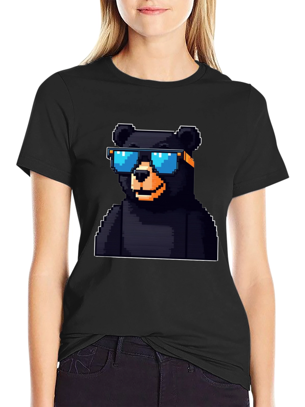 Pixel Bear T-Shirt - Black