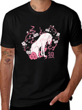 Wolf & Cherry Blossom Graphic Tee
