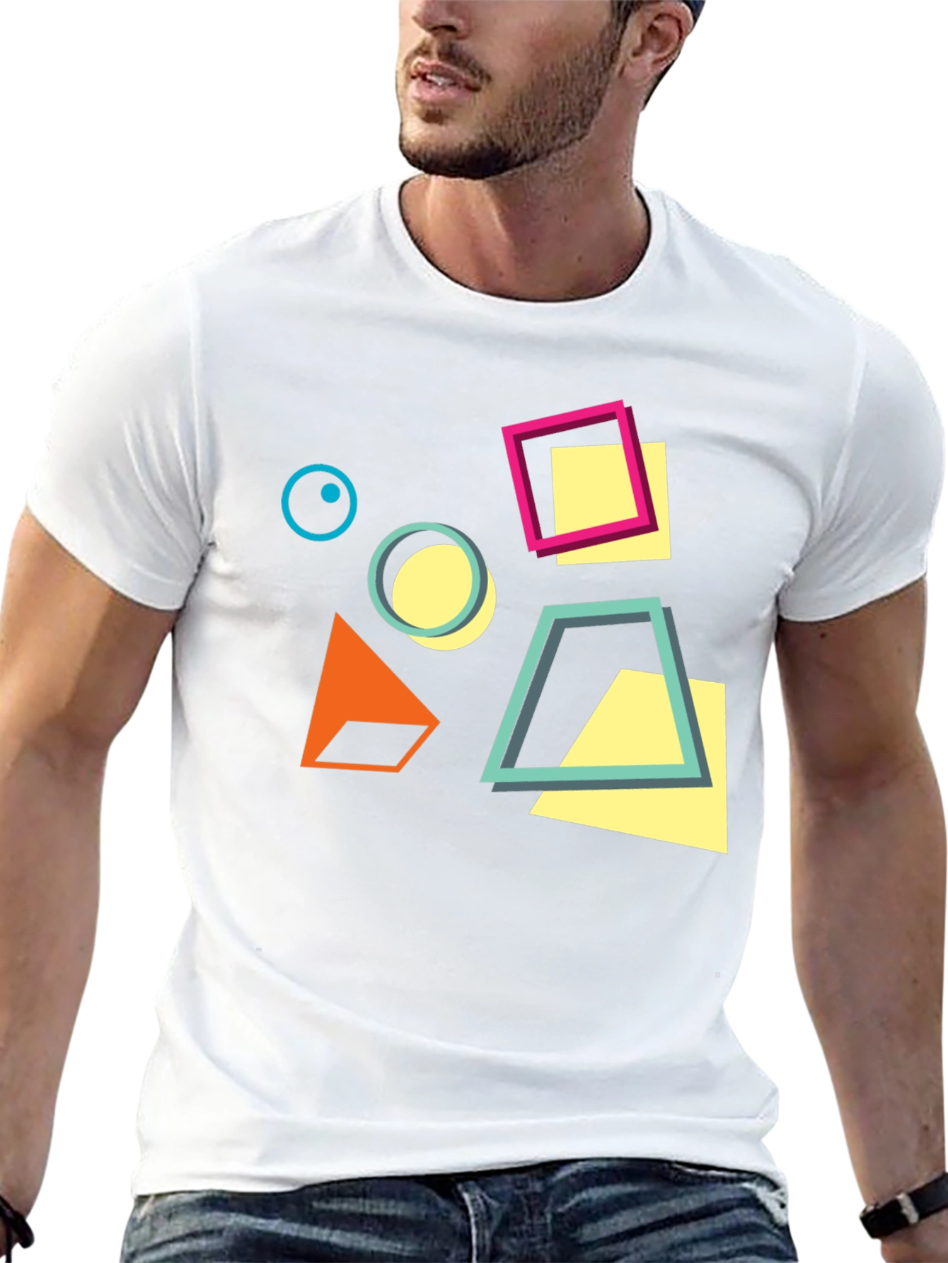 Geometric Design Black T-Shirt