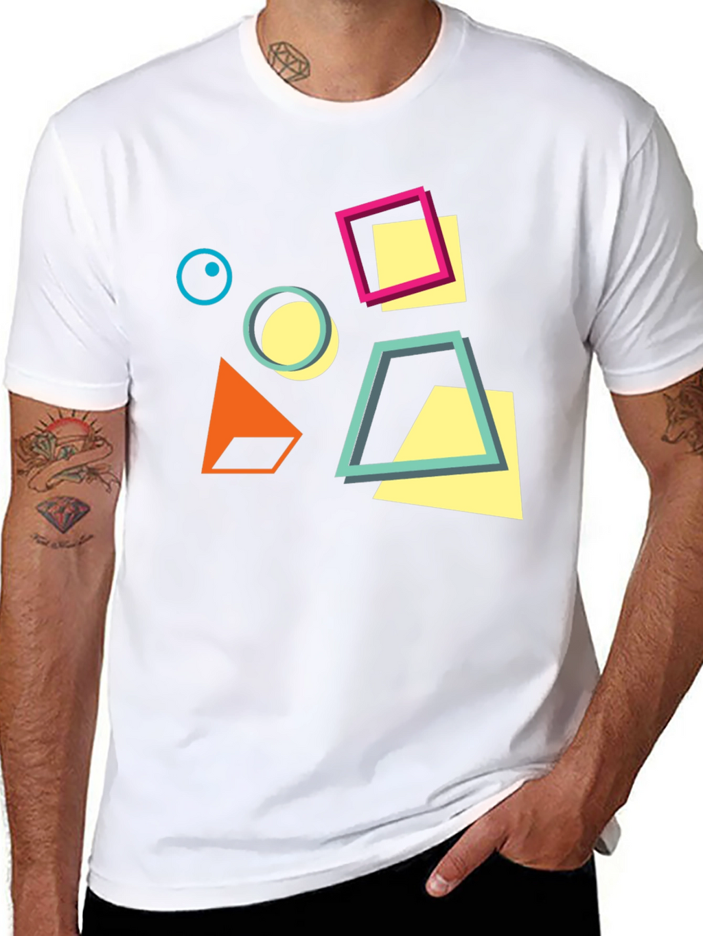 Geometric Design Black T-Shirt