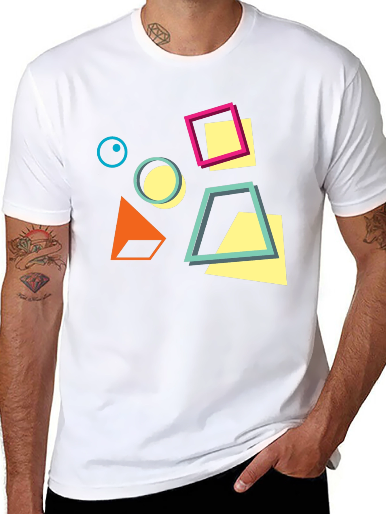 Geometric Design Black T-Shirt
