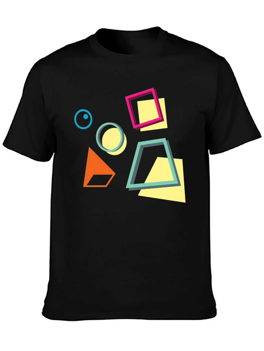 Geometric Design Black T-Shirt