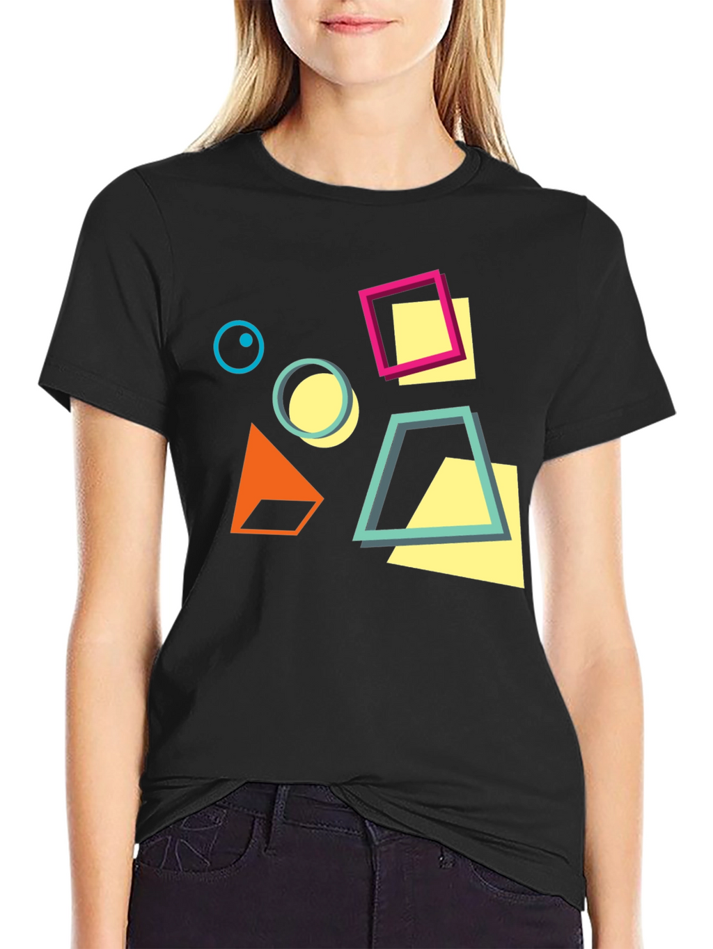 Geometric Design Black T-Shirt
