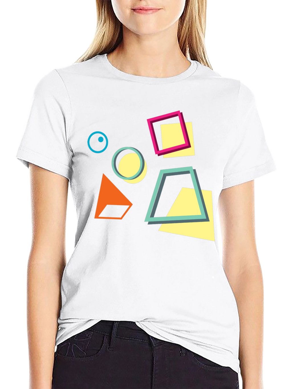 Geometric Design Black T-Shirt
