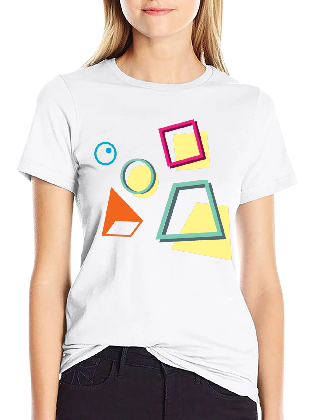 Geometric Design Black T-Shirt