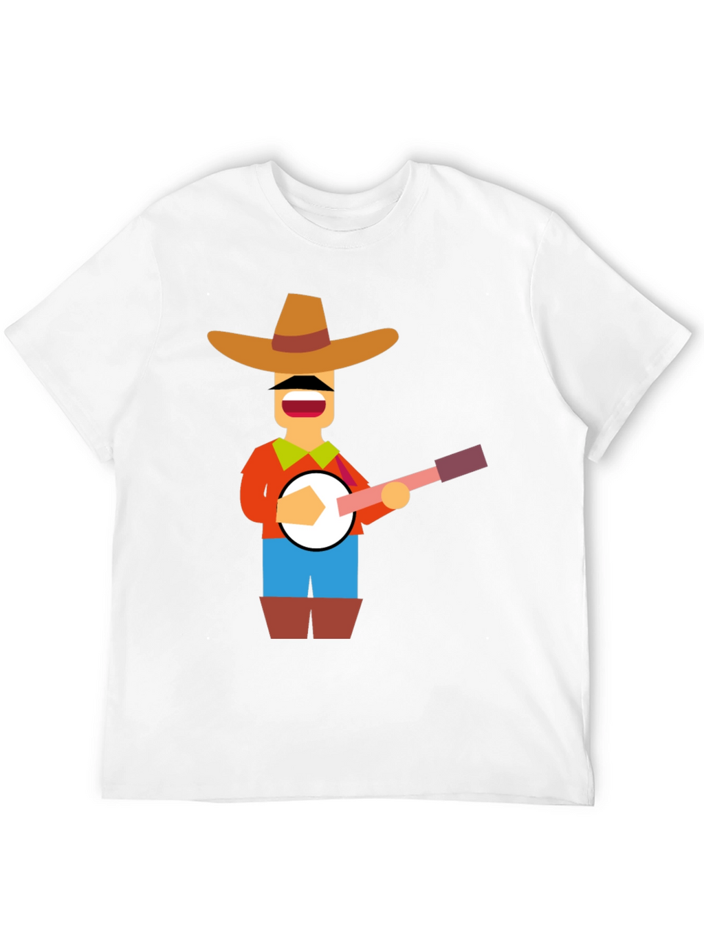 Banjo Player Graphic Tee - Black Casual Shirt