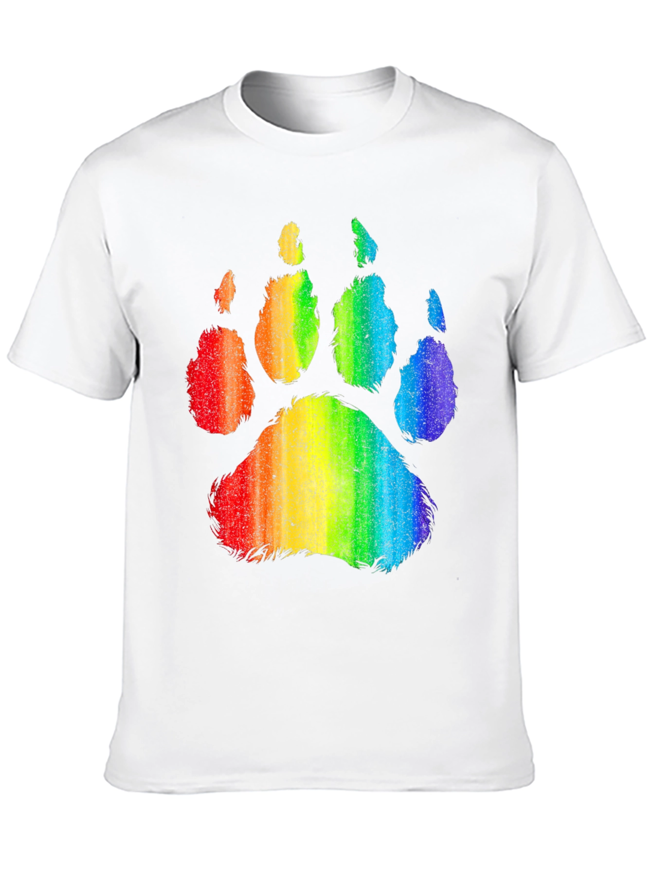 Rainbow Paw Print Graphic Tee - Black