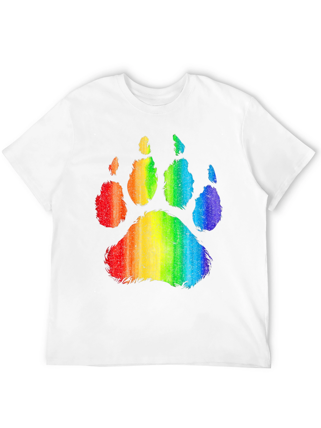 Rainbow Paw Print Graphic Tee - Black