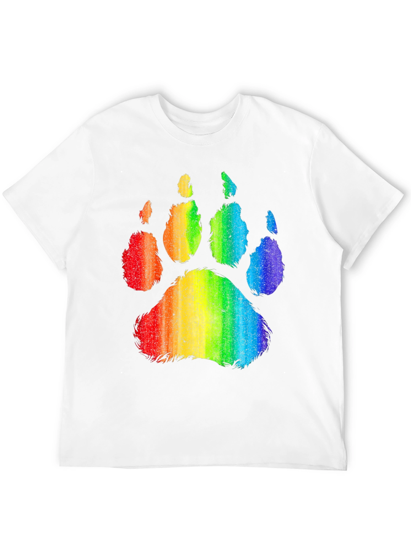 Rainbow Paw Print Graphic Tee - Black