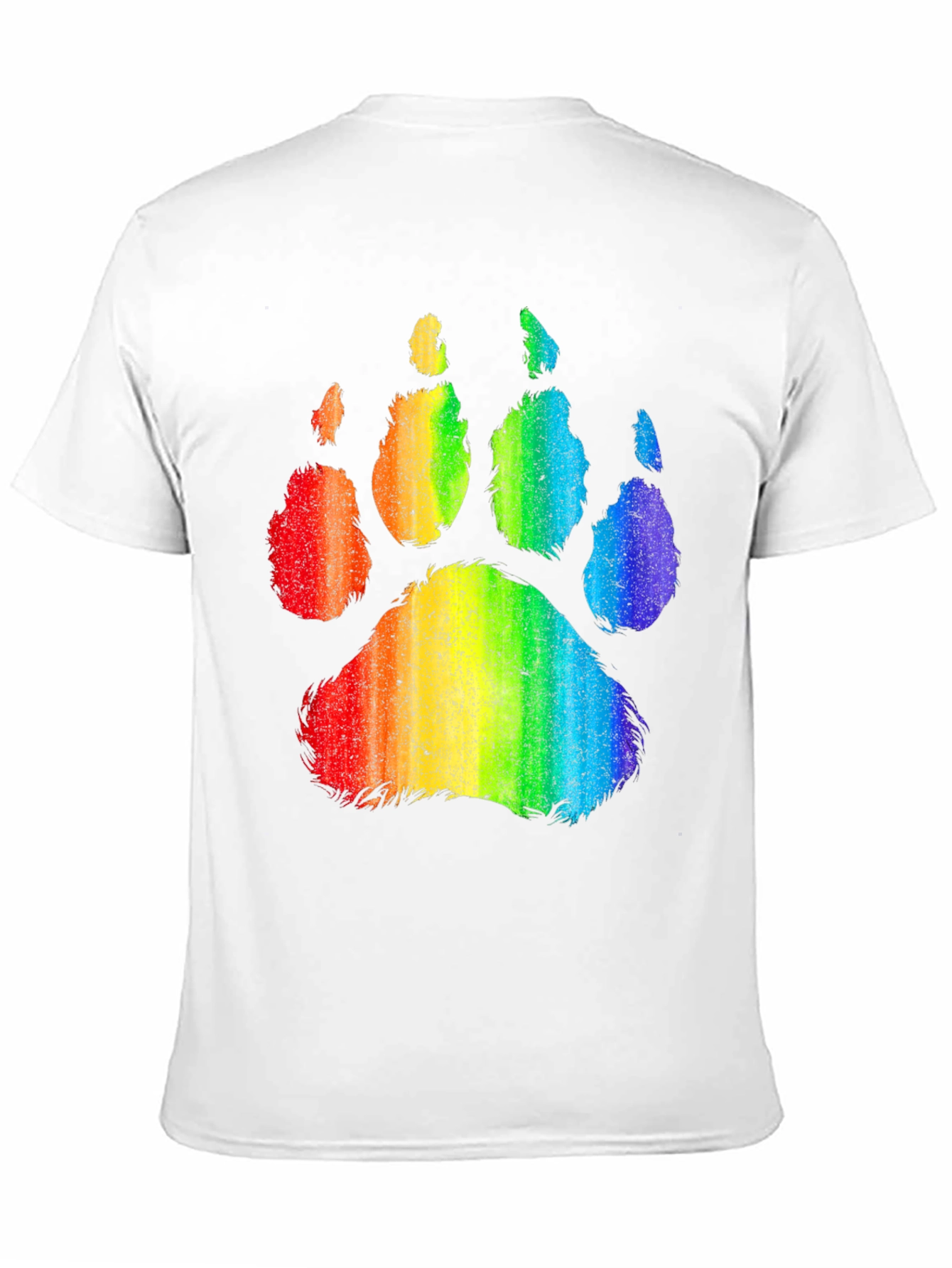 Rainbow Paw Print Graphic Tee - Black