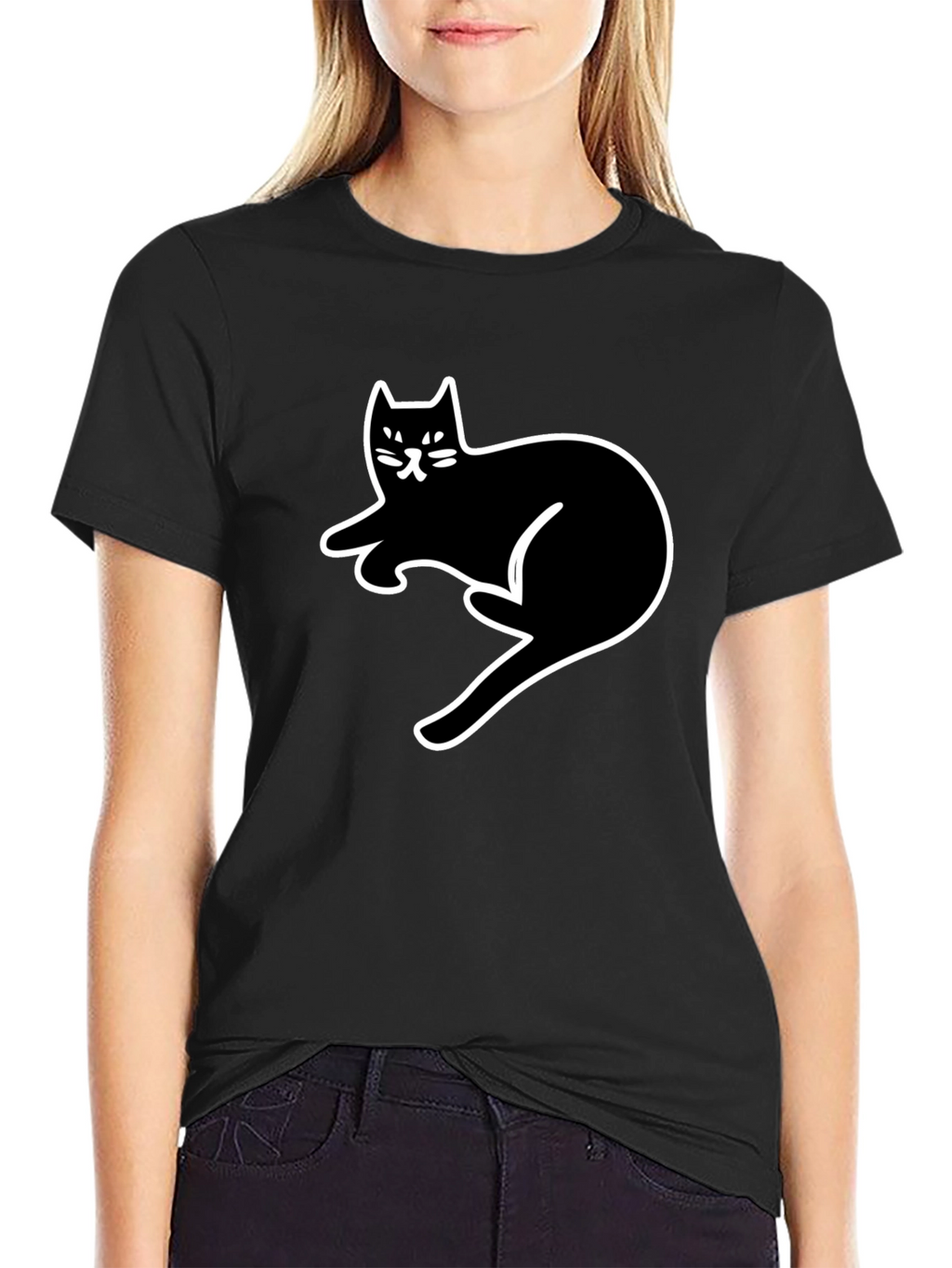 Black Cat Graphic Tee - Casual Comfort